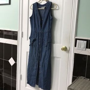 Vintage 90’s denim button up maxi dress